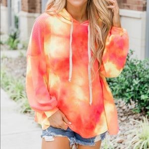 Pink Lily boutique tie dye hoodie